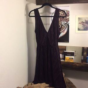 Divided purple ruched mini dress